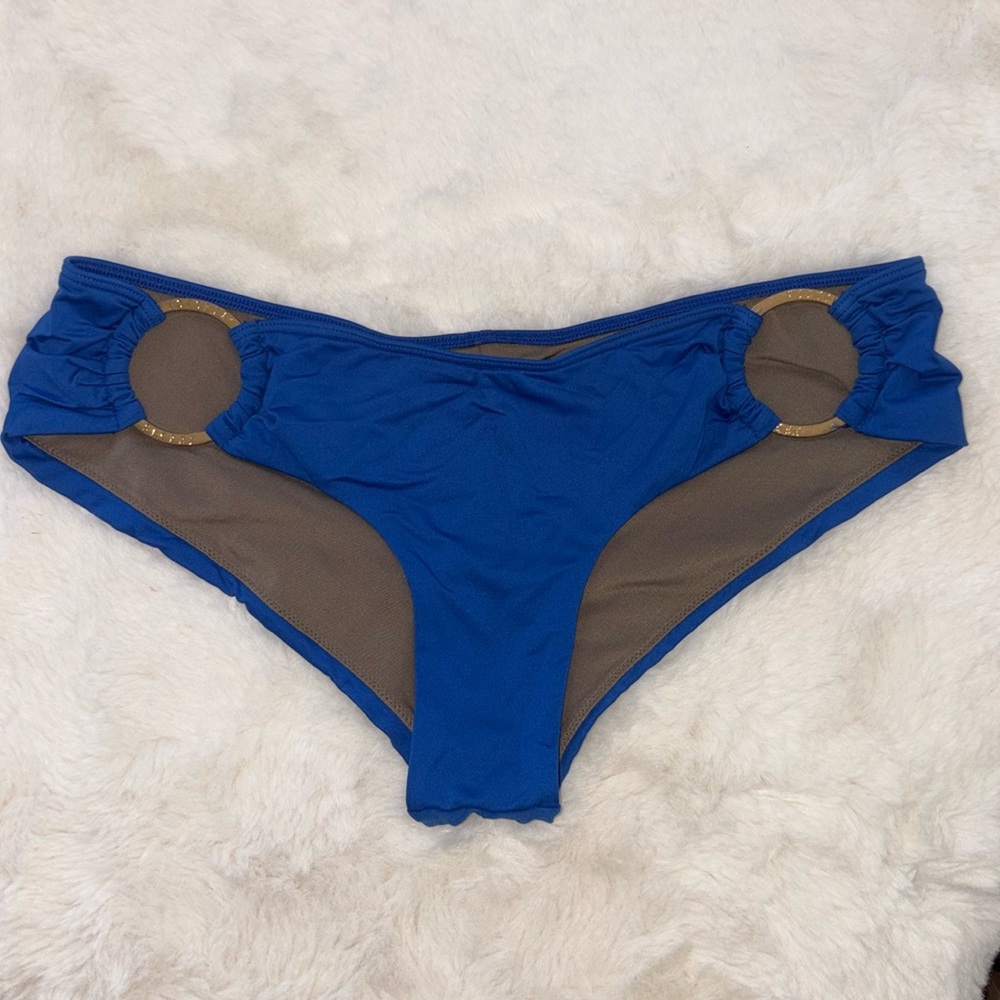 Victorias Secret Cheeky Bikini Bottoms Size Small Bright Blue GUC